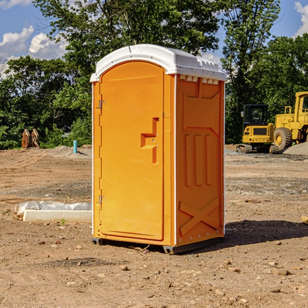 how often are the portable restrooms cleaned and serviced during a rental period in Feather Falls